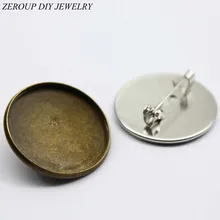 ZEROUP 10 шт. античная бронза белый К покрытием основа для Броши Настройки база стекло кабошон лоток поставки для ювелирных изделий