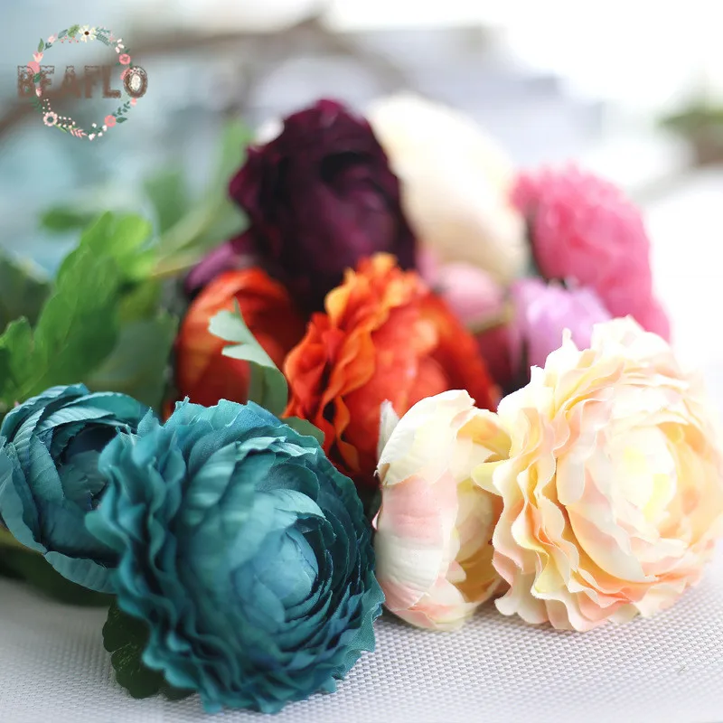 

9 Colours European Style Tea Rose Ranunculus DIY Silk Flower for Party Home Wedding Decoration Craft
