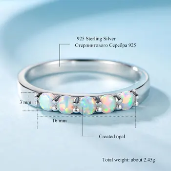 

GB Natural Opal Ring Sterling Silver S925 Rings With White Opal Stone Beautiful Fine Women's gem stone Rings Factory Supply