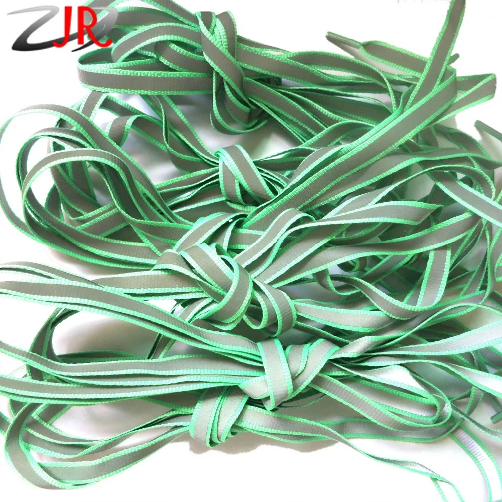 

YJY 10 Pair/Lot Flat Highlight Double-sided Reflective Sneakers Shoelaces Luminous Shoe Laces Glowing Shoelace  Length:120CM