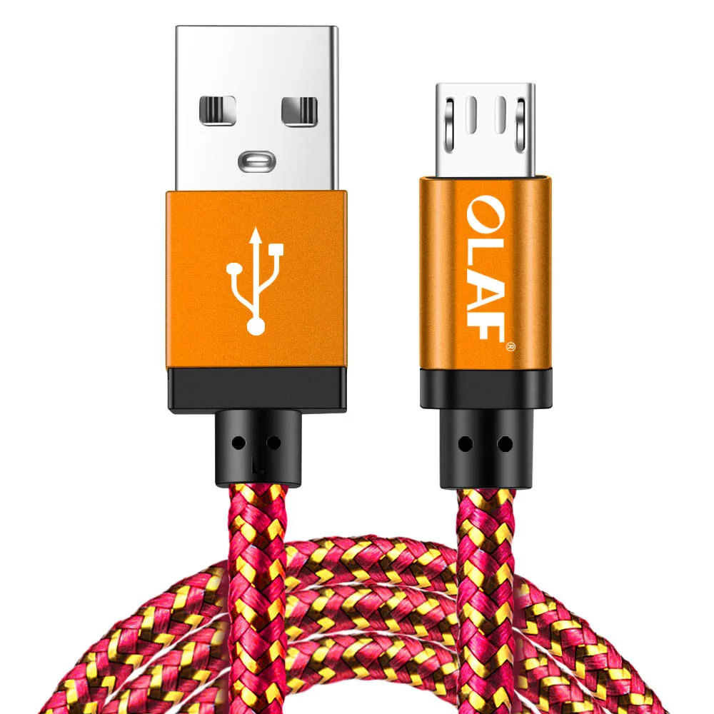 Олаф микро USB кабель 1 м 2 м 3 м 2A нейлон быстрое зарядное устройство USB кабель для передачи данных для samsung Xiaomi LG Android мобильный телефон usb кабель для зарядки