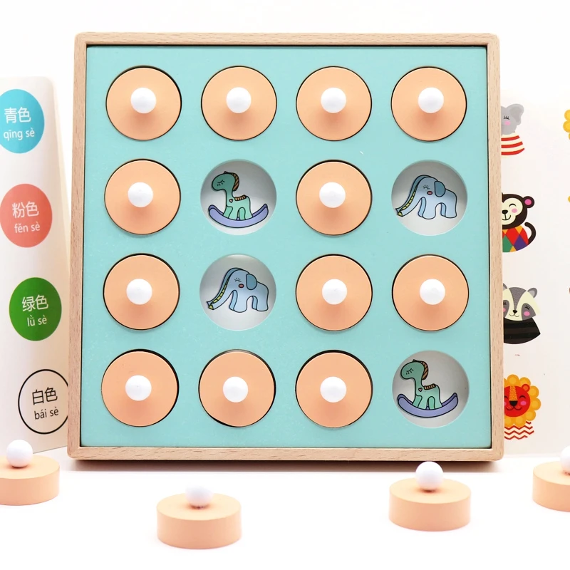 

Kids Wooden Memory Match Chess Game Children Early Educational 3d Puzzles Family Party Casual Puzzles Game Toy For Children Gift