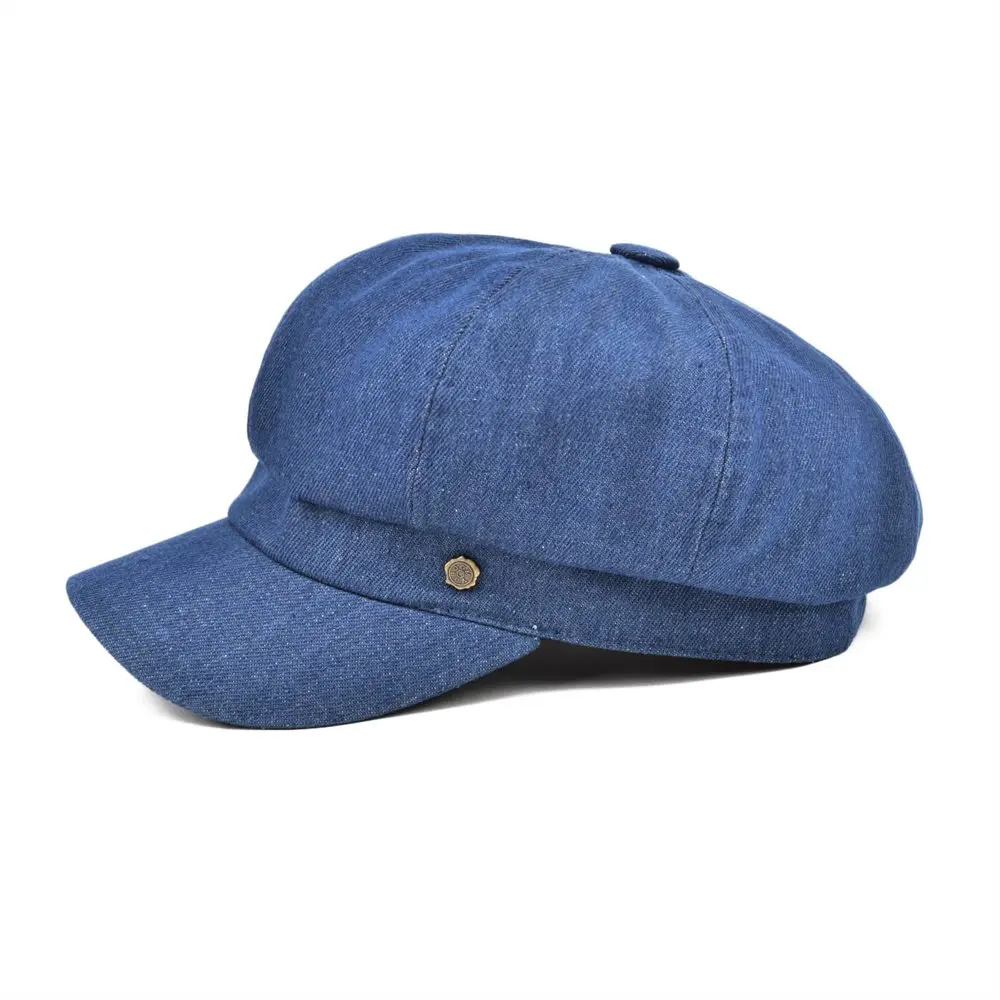 Voboom/хлопковая ирландская кепка газетчика, женская летняя кепка с воланом, джинсовая, синяя, черная, женская шляпа 322