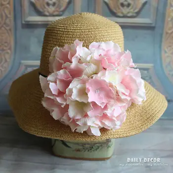 

10pcs Hi-Q diameter 16cm big diy blanket Hydrangea flower heads DIY artificial Hydrangea flowers with pole for Wedding Wall