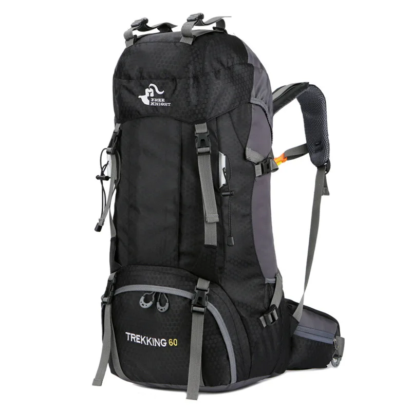 Free Knight 60L large capacity climbing professional mountaineering bag men and women hiking camping outdoor bag + rain cover