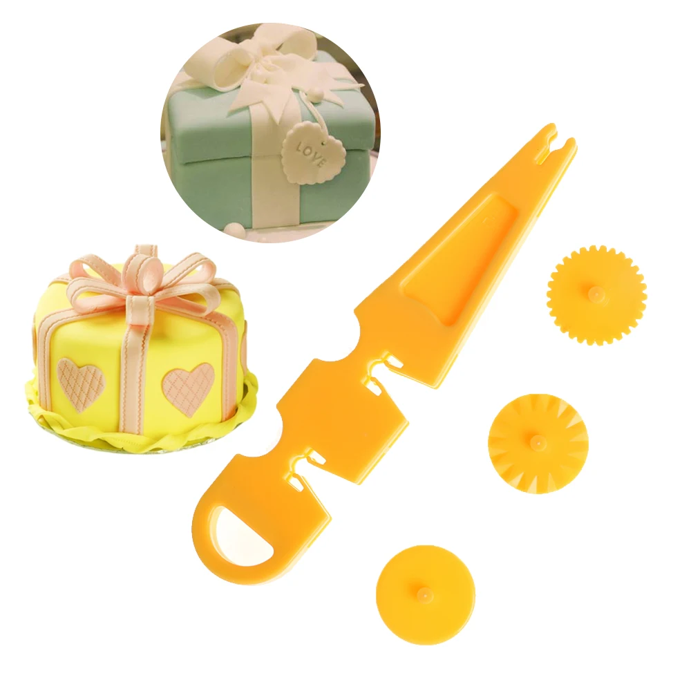 1pc Fondant Embosser Cutter Cake Decorating Tool Making Wheel Embosser