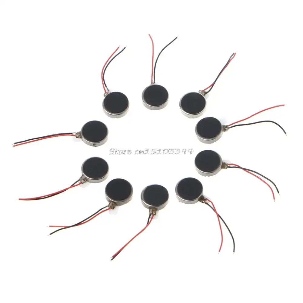 uxcell 5Pcs DC3V 12000RPM Mobile Phone Vibrating Motor Flat Coin Vibration Mini Motor