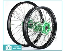 1Set Wheel rim Hub Spoke Motorcycle Wheels Front 21×1.6 Rear 18×2.15 For HONDA CRF 250 450 R 2002 2004 2005 2006 2007 2008 Green