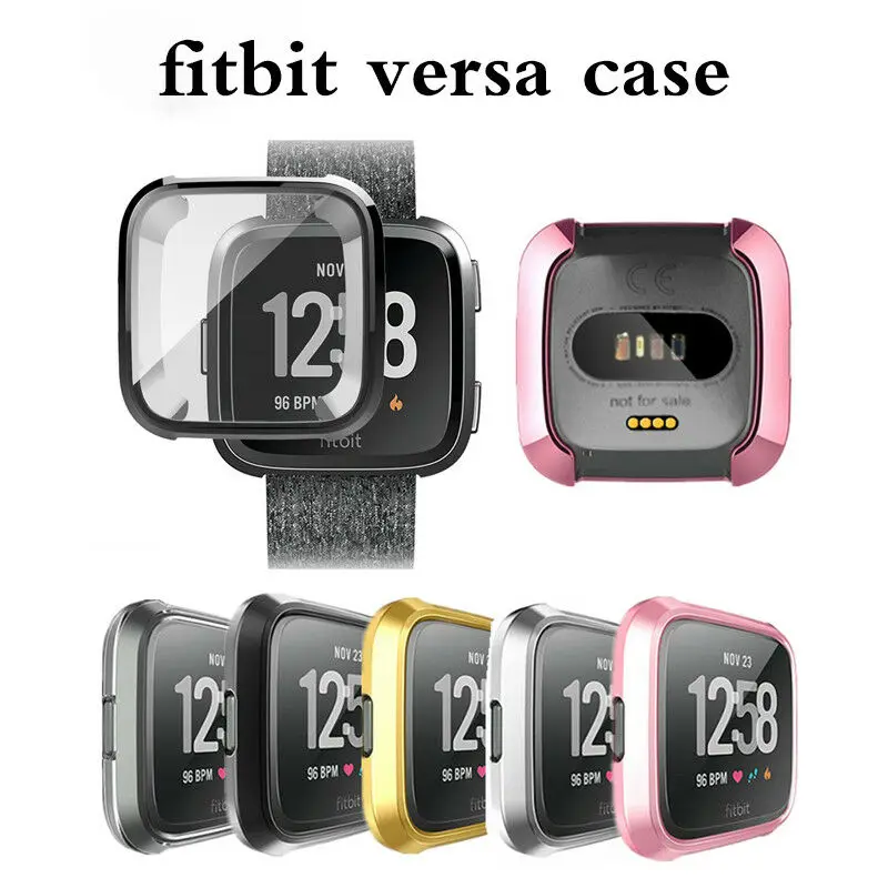 

For Fitbit Versa Silicone Ultra thin TPU Shell Case Screen Protector Frame Cover Smart Accessories