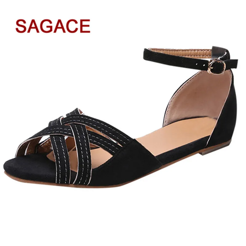 

SAGACE Sandals Women Open Toe Breathable Beach Buckle Strap Sandals Fashion Rome Casual Flat Shoes Sandalia Feminina