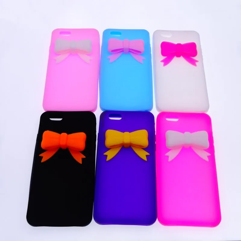 

New Fashion Cute Bow-knot Candy Multi Colors Soft Silicone Cover Phone Case for iphone 6 6S 6G 4.7inch