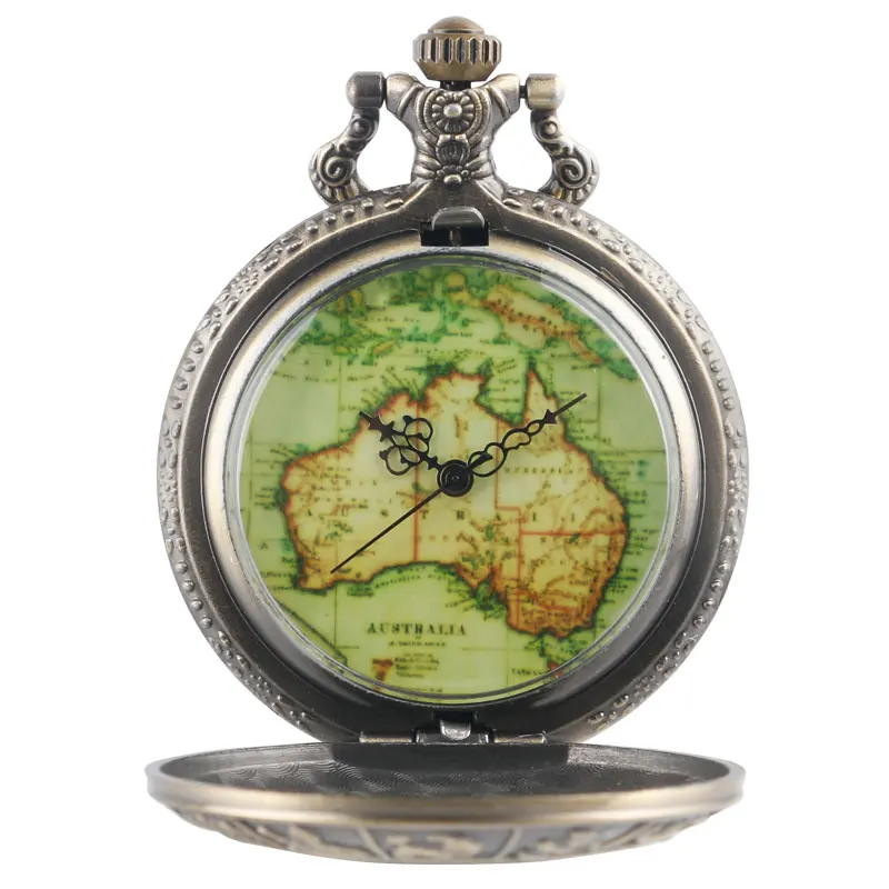 Creative 12 Constellations Zodiac Case with Retro Design Australia Map Dial Quartz Pocket Watch Necklace Fob Watch Women Men (2)