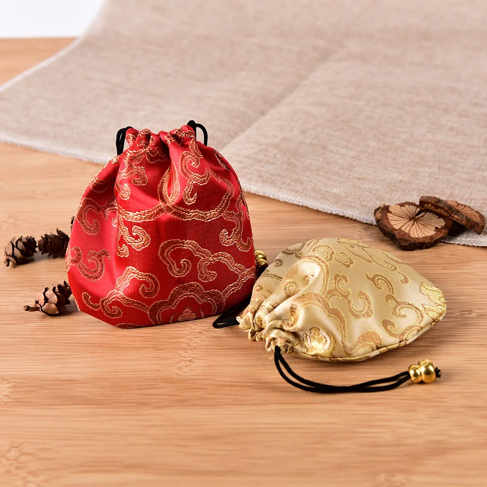 10 шт китайские шелковые вышитые упаковочные мешочки с затяжками сумки для женщин для хранения ювелирных изделий мешочек для украшений дисплей мини-сумочки для монет