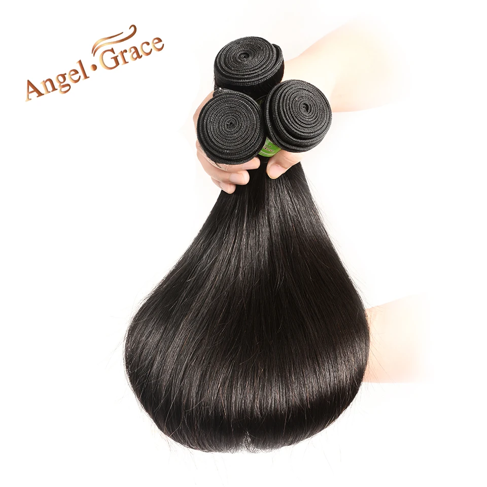 Angel Grace волосы бразильские прямые человеческие волосы 4 пучка предложения Remy человеческие волосы пучки для наращивания 100 г/шт