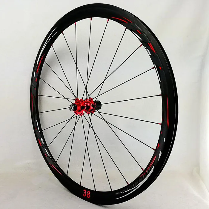 Flash Deal 700C Wheelset Carbon Wheels Road Bike Tubeless Wheel V/C Brake Profile 38-40-50-55mm Depth Clincher Carbon Rim Direct-pull 12