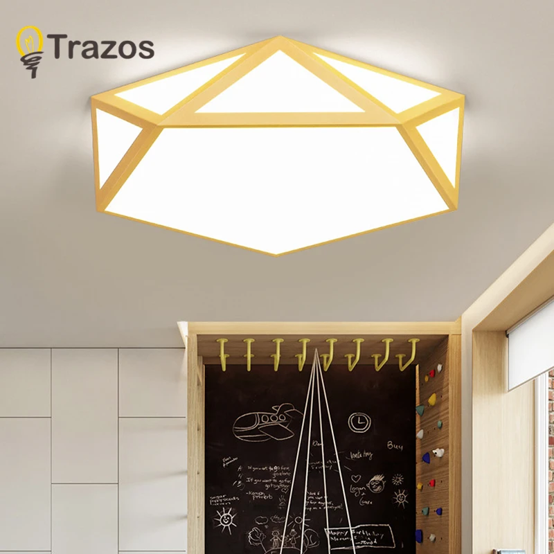 

TRAZOS LED Ceiling Lights for Bedroom with remote control 10cm height ceiling lamp Wooden meters modern house lighting fixture