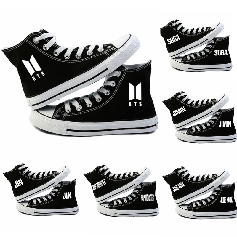 Unisex BTS Canvas Shoes JUNGKOOK JIMIN JIN V SUGA Sneakers