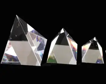 

Crystal pyramid glass lens Polyhedral prism rainbow optical prism lens 60/80/100mm