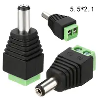 connector מתאם 5.5mm x 2.1mm 20pcs נקבה זכר DC Power Plug מתאם Connector עבור 5050 3528 5060 ברצועת יחיד צבע LED ו CCTV מצלמות (5)