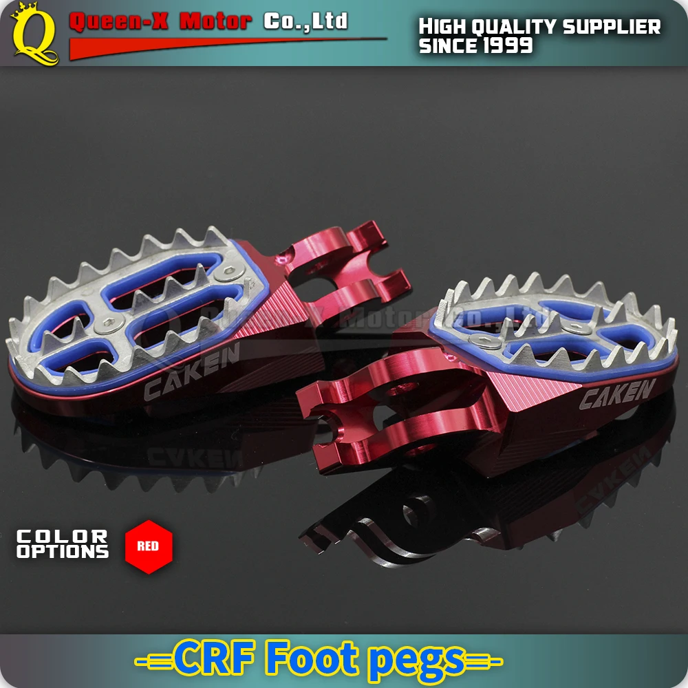 

Queen-X Billet MX Wide Foot Pegs Rests Pedals X Bridge CR125 CR250 CRF450X CRF230F CRF250R CRF250 Offroad Dirt Bike Motocross