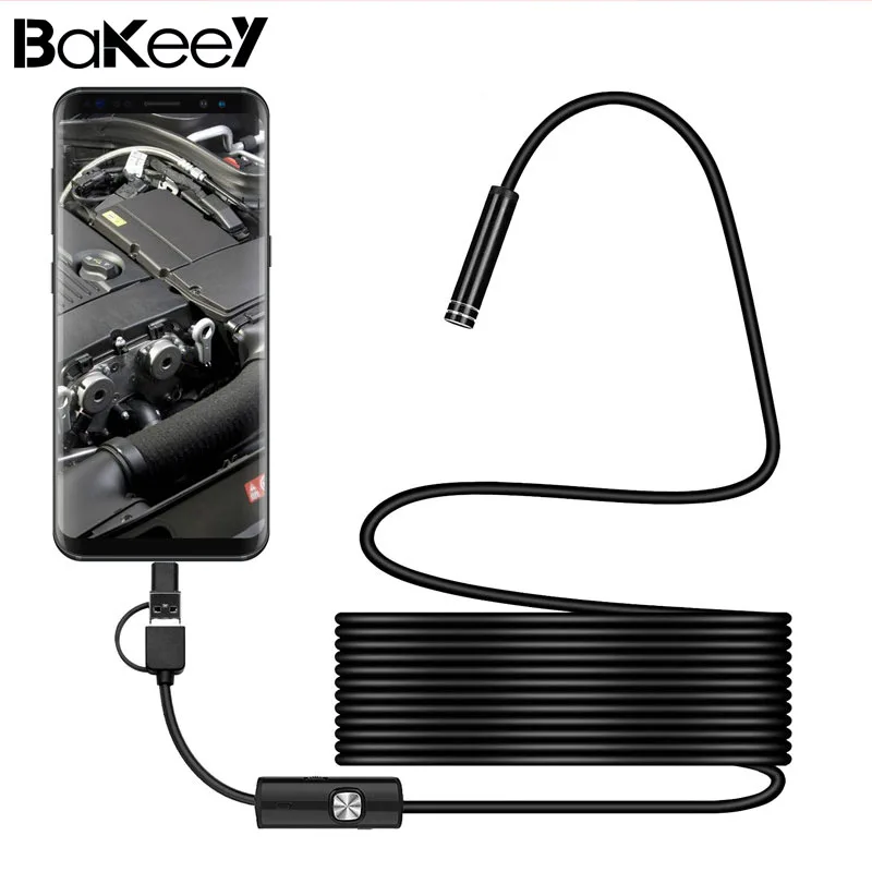 Bakeey 3 в 1 USB жесткий кабельный эндоскоп объектив для Android телефона ПК/PAD 7 мм тип c