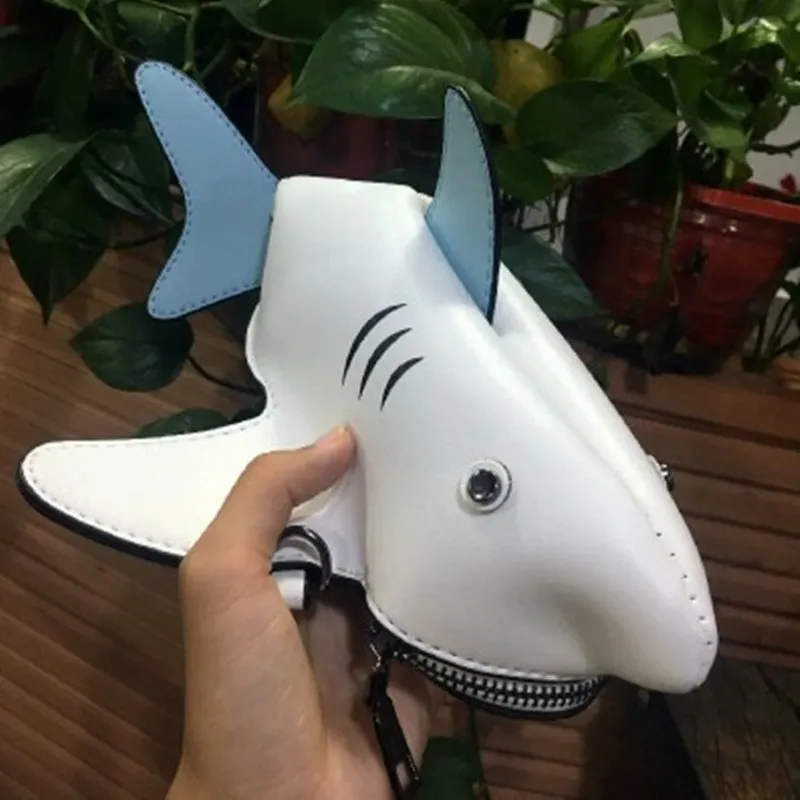 

Cute girl funny shark shape mini bag shoulder bag messenger bag purse