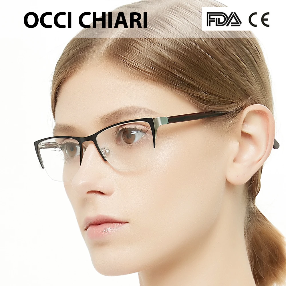 Женские очки OCCI CHIARI с полуободком модные для близорукости прозрачные линзы