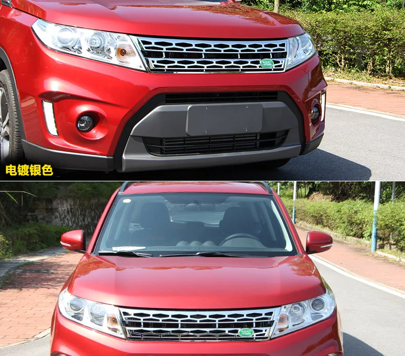 

new high quality For Suzuki Vitara 2016 2017ABS Chrome Trim Chromium Styling Car Front Grill Grid Covers Decoration Accessories