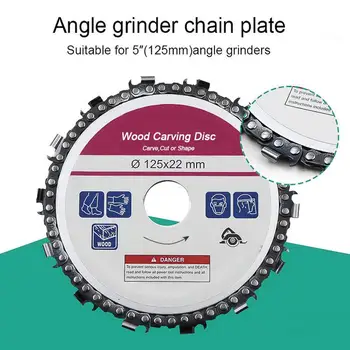 

5 Inch Diameter 22mm Arbor Wood Carving Disc 14 Tooth Cut Chainsaw Disc for Angle Grinders Cut Carve Shape