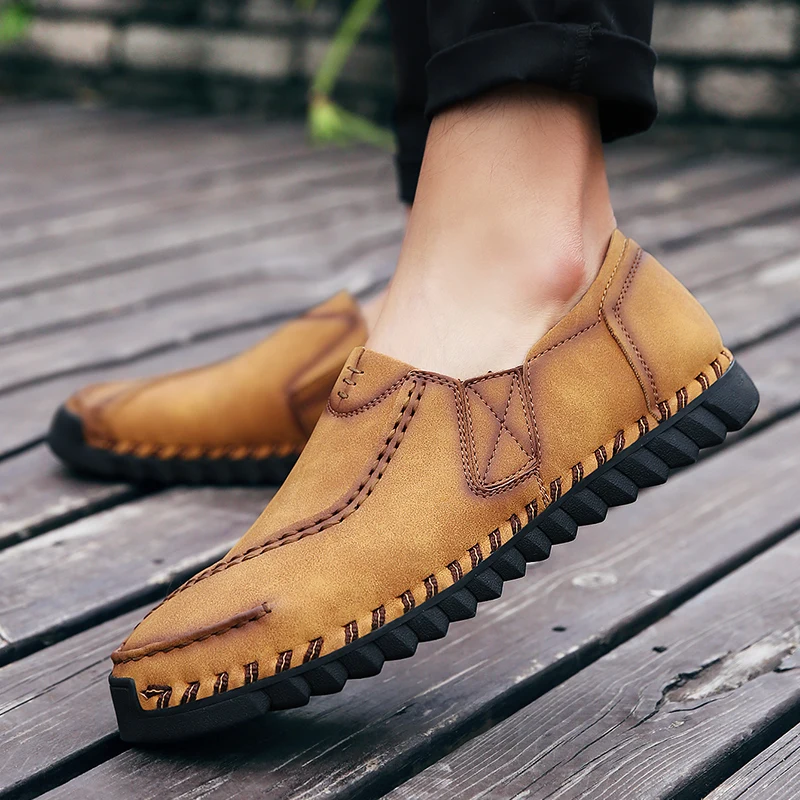 

New arrival Low price Mens Breathable High Quality Casual Shoes PU Leather Casual Shoes Slip On men Fashion Flats Loafer 5