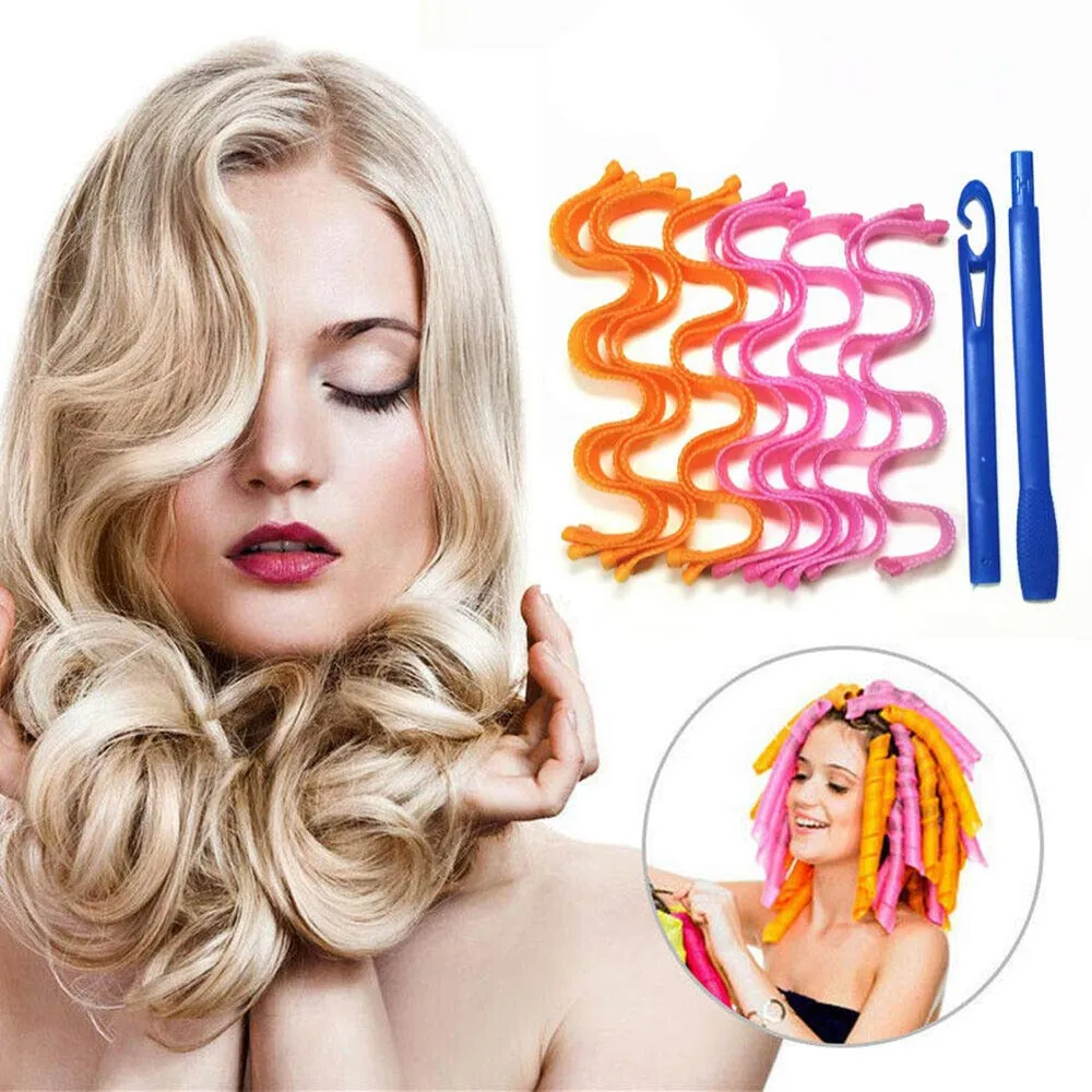 

12pcs/Set Easy to Use 30/45cm Magic Long Hair Curlers Not hurting hair Curl Formers Ringlets Curler Hair Styling Tools Kit