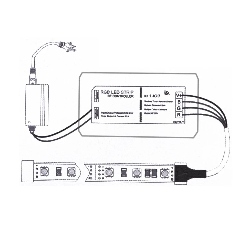 DC 12 В 24 В RGB светодиодный Управление; + 2.4 г rf Сенсорный экран Дистанционное управление для Светодиодные ленты свет #20 /18l