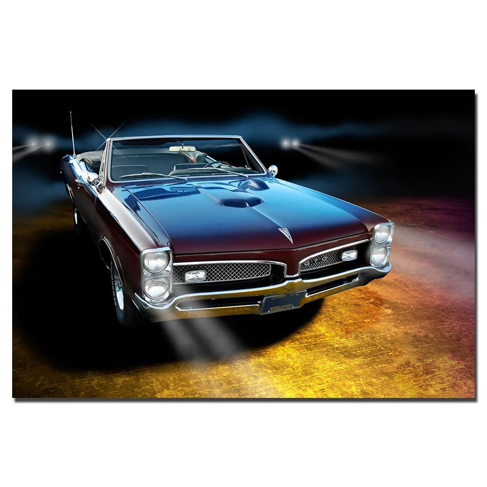 

1967 Pontiac GTO Supercar Poster Framed Canvas Painting For Home Decor Wall Art Pictures For Living Room