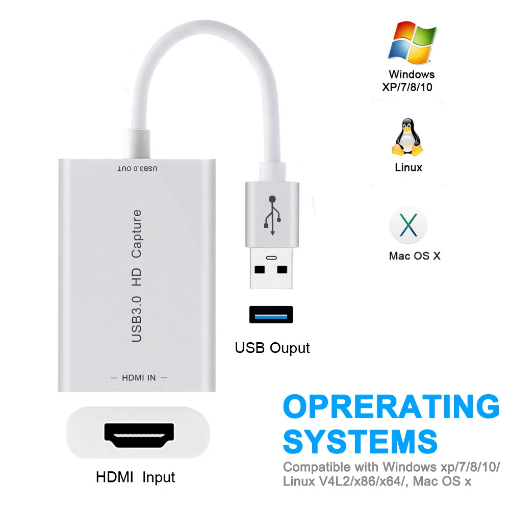

USB3.0 to HUB Converter Cable Aluminium Alloy USB to HUB Adapter Multi Display Cable for Notebook Projector HDTV 1080P