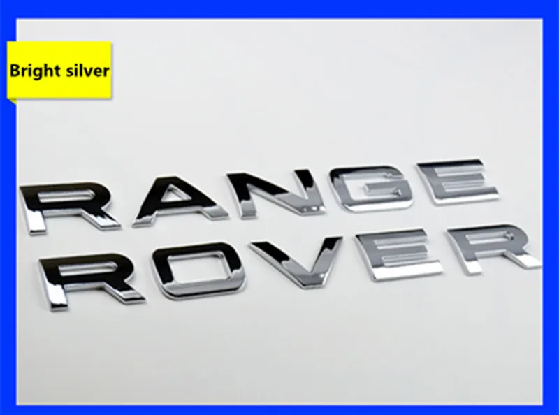 Высокое качество глянцевый черный серебристый хром буквы капот багажника табличка с эмблемой Фирменная пластинка для RANGE ROVER - Цвет: Bright silver