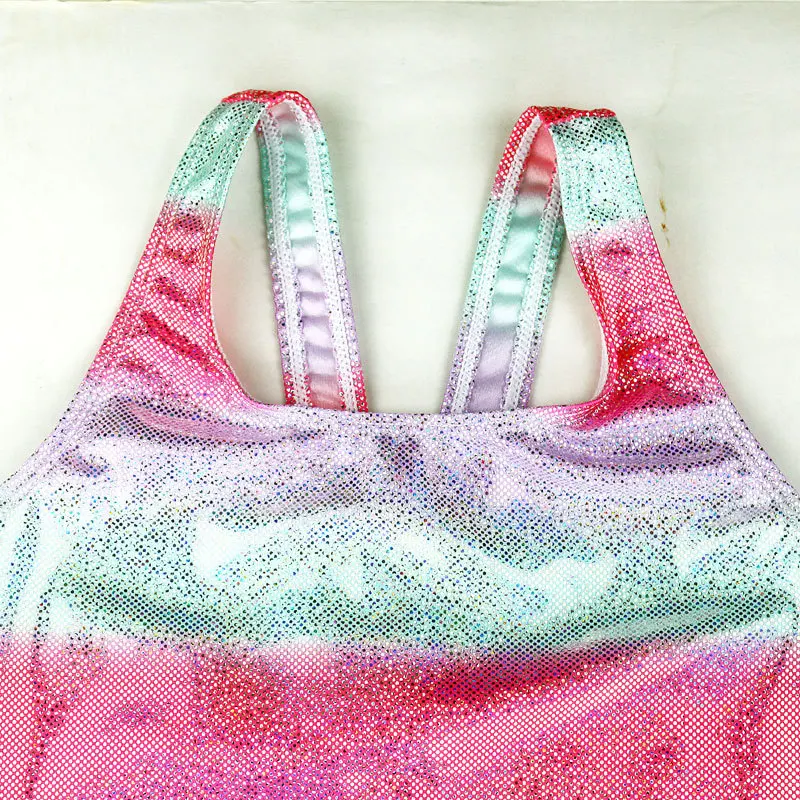 Girl Bikini Children Swimsuit Teenage Girl One Pieces Swimwear Silver Pressed Bling Patchwork Bathing Suit Kids Bikini 3-10Y