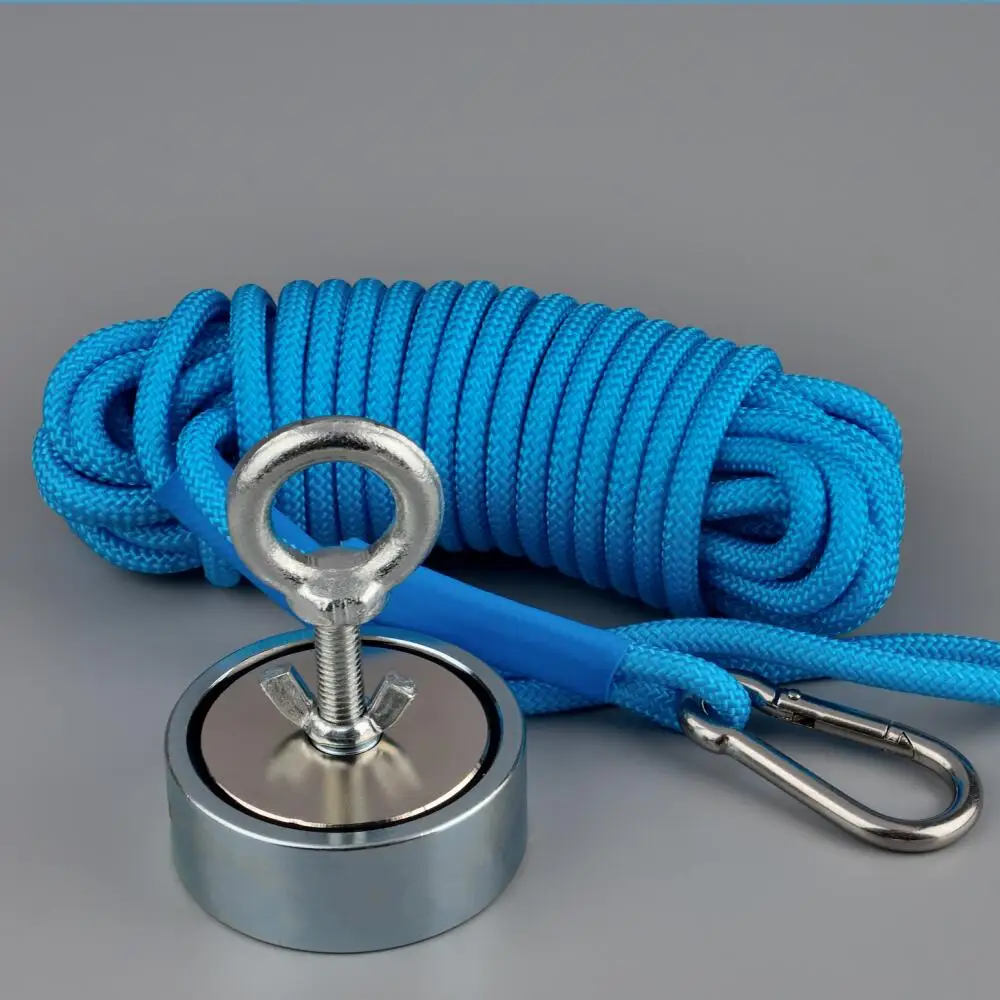 300KG Neodymium Fishing Salvage Magnet Rope D80mm Recovery Metal Treasure Hunter