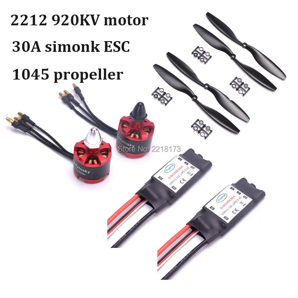 2212 920KV Brushless Motor CW / CCW & 30a simonk brushless ESC + 1045 Propeller for F450 F550 S550 X500 Quadcopter Frame 2212 920KV Brushless Motor CW / CCW & 30a simonk brushless ESC + 1045 Propeller for F450 F550 S550 X500 Quadcopter Frame