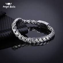 Женский браслет, браслет для байкеров, Ретро стиль, тотем, изогнутая окантовка, цепочка, древний серебряный Будда, браслет, ювелирные изделия,, B1019-2