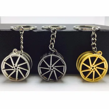 

TOYIKIE 5pcs/lot New Alloy Car Auto Wheel Rim Mini Keychain Key Chain Keyring Pendent CVT Design