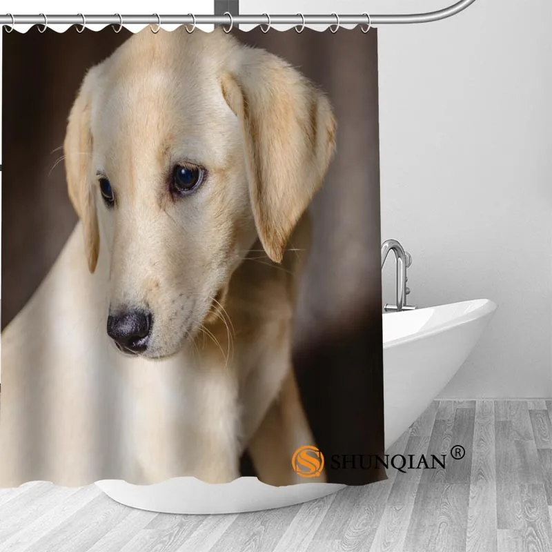 Details about   71" Waterproof Fabric Shower Curtain Cute Labrador Dog Oil Painting Bathroom Mat 