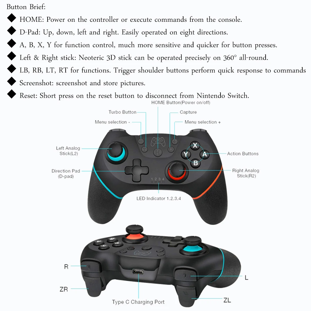 nintend switch controller gamepad
