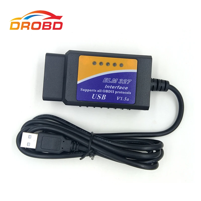 Диагностический инструмент лучшего качества V1.5 ELM327 USB FTDI FT232RL PIC18F2480 чип OBD2 поддерживает все протоколы OBDII Автомобильный сканер