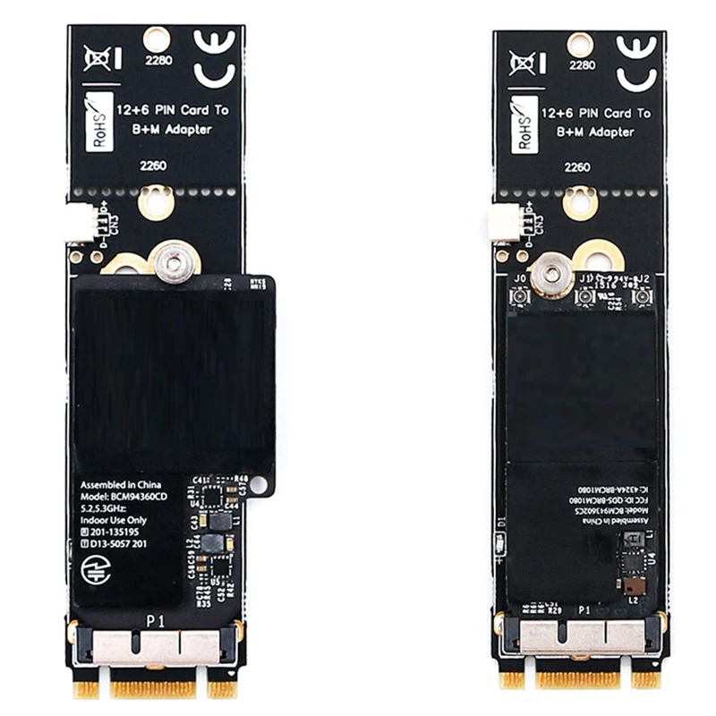 Pcie Bt2 12 + 6 Pin Bluetooth Wifi модуль беспроводной карты к M.2 Ngff ключ B M адаптер для Mac Os Bcm94360Cd