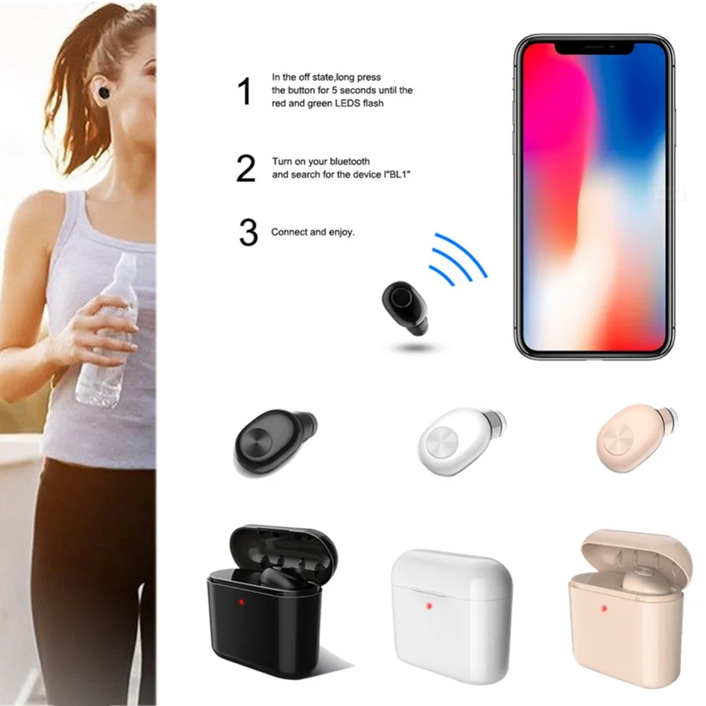 Беспроводные Bluetooth наушники мини наушники для Apple Air-pods iPhone 7 8 XS Android#289982