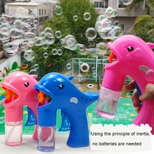Дельфин пузырьковый пистолет синий и розовый мультфильм автоматический принцип инерции забавные игрушки для детей