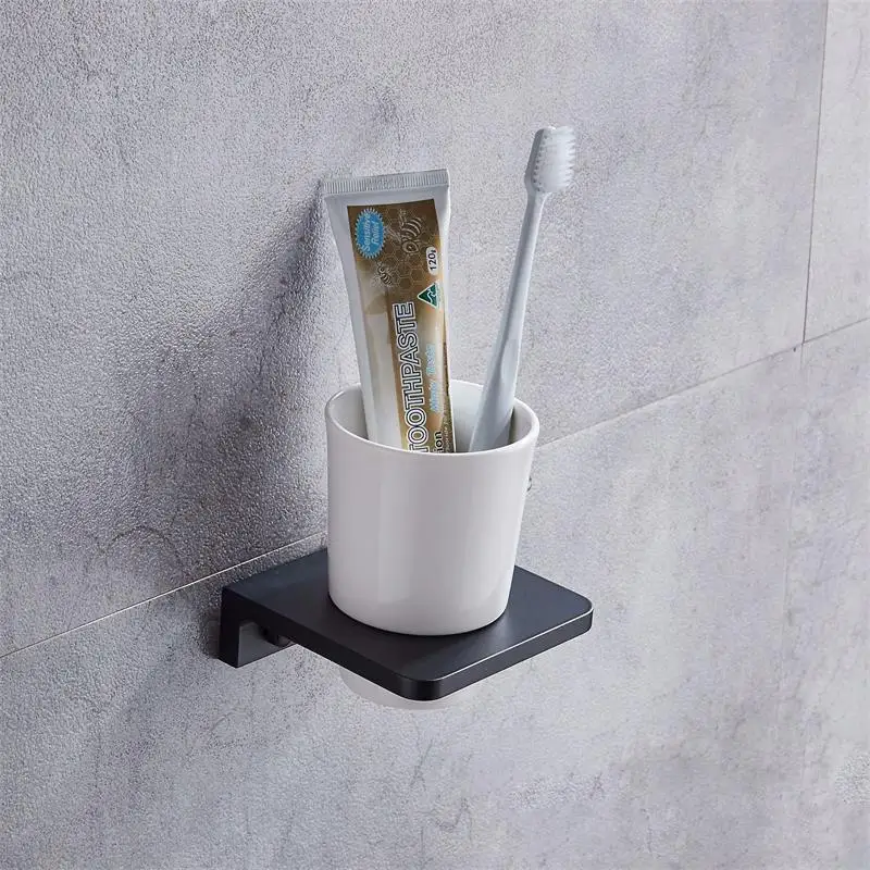 Cup & Tumbler Holders Bathroom Toothbrush Holder Antique Double Ceramic Cups Wall Mount Luxury Bathroom Accessories
