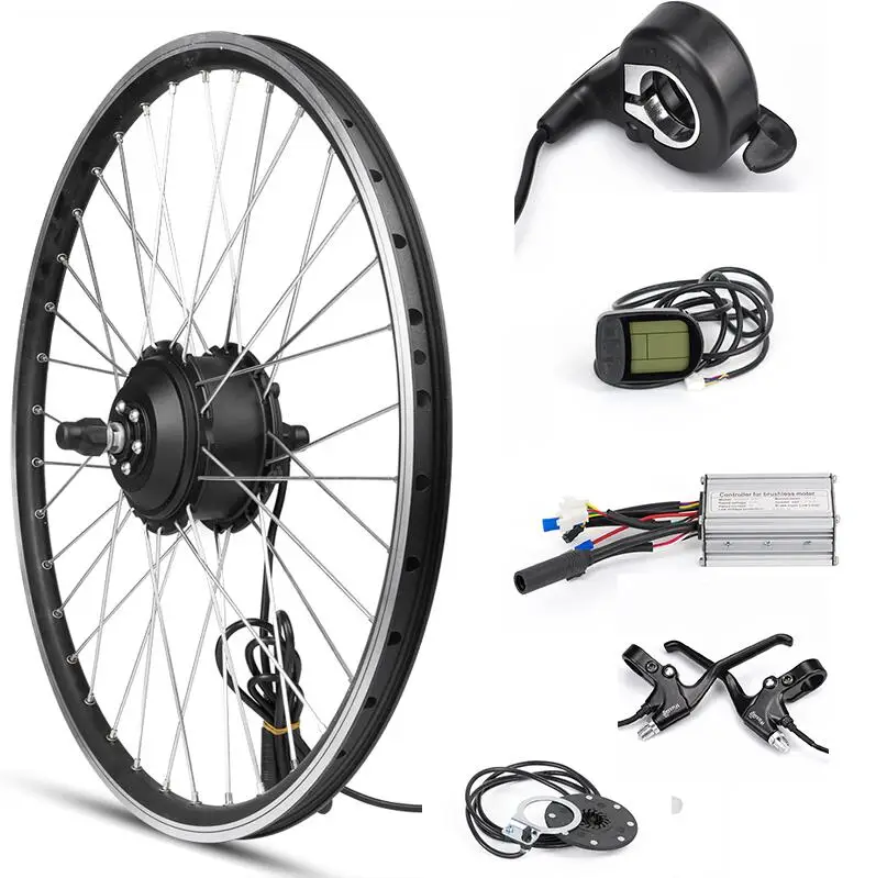 Переднее моторное колесо 36 в 500 Вт Ebike комплект для переоборудования электрического велосипеда ЖК-регенерация электрического велосипедного колеса комплект для 20-28 дюймов 700C - Цвет: 20 inch Motor Kits