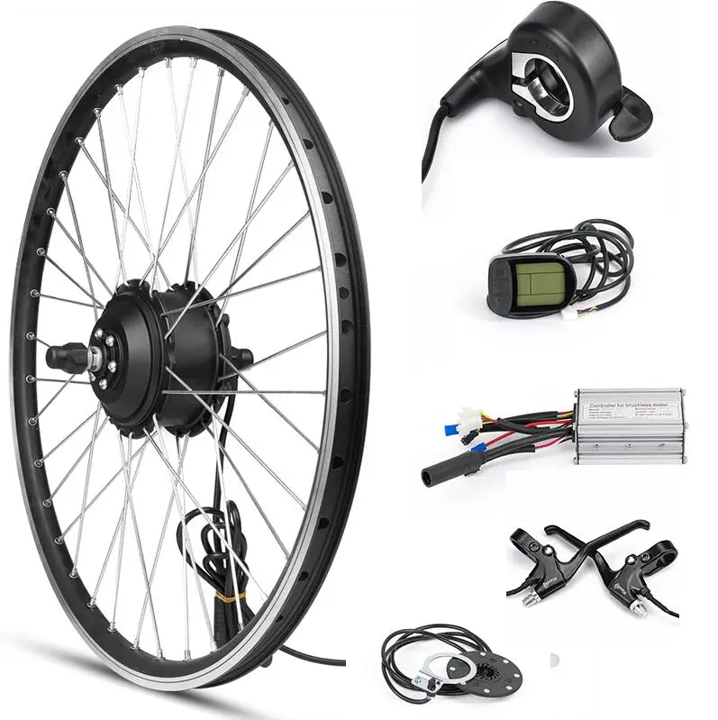 20 inch Motor Kits Переднее моторное колесо 36 в 500 Вт Ebike комплект для переоборудования электрического велосипеда ЖК-регенерация электрического велосипедного колеса комплект для 20-28 дюймов 700C - Цвет: 20 inch Motor Kits