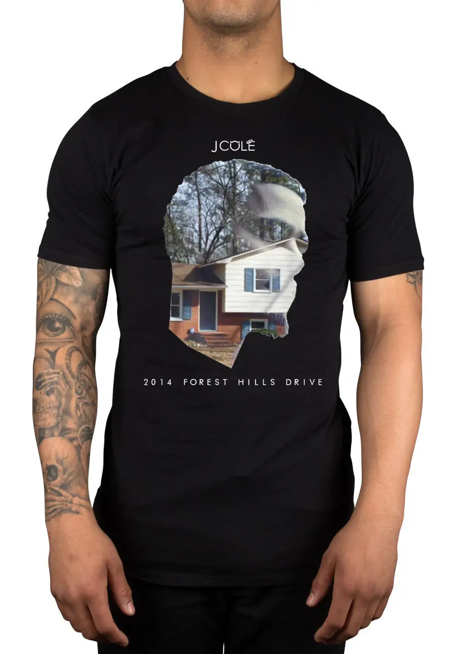 J Cole Forest Hills Drive Silhouette футболка с логотипом Костюмы рэп хип хоп Rocnation новые летние
